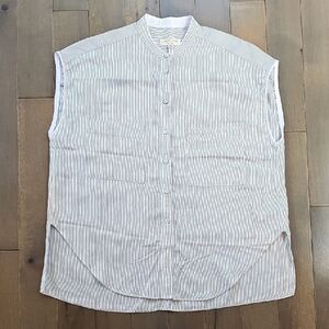 Rag & Bone Women's Sleeveless Striped Mandarin-Collar Shirt, XXS